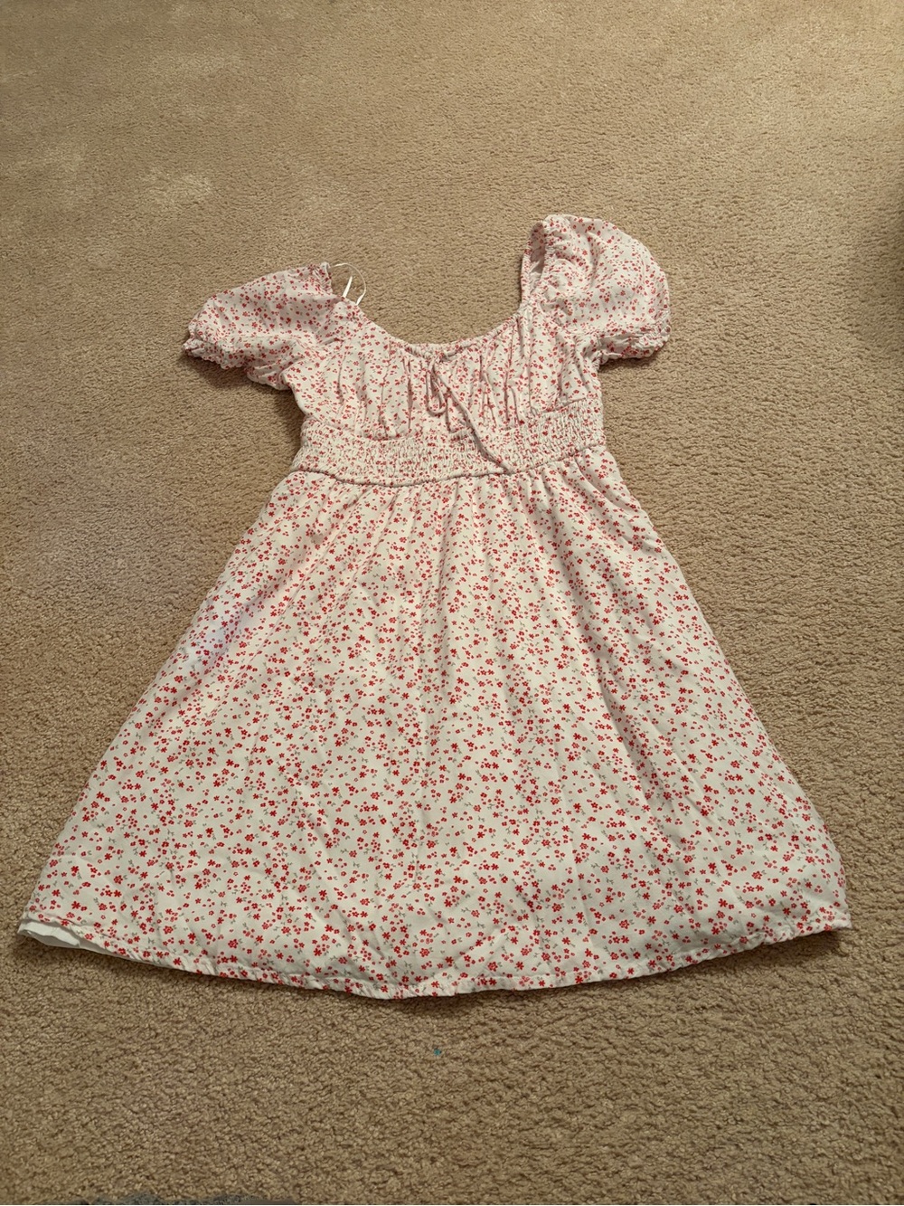 Hollister White Mini Dress with Pink Floral Print